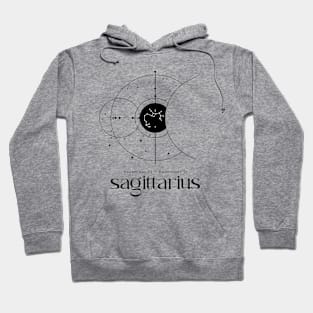 Sagittarius Zodiac Sign Minimalist Design Astrology Hoodie